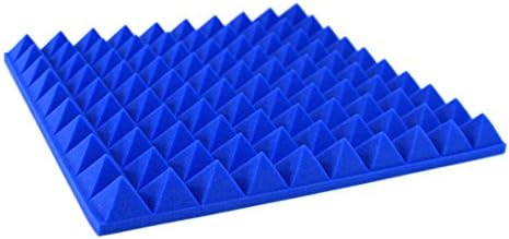4 Pack of 500mm x 500mm Fire Retardant B1 Blue Acoustic Pyramid Foam Panels Spike Studio Sound Insulation
