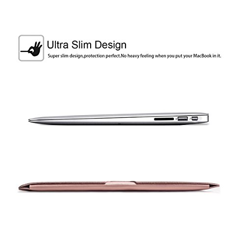 WALNEW Schlanke Leder New MacBook Air 12 Zoll Hülle, MacBook Schutzhülle, Hülle, Case, Cover, New MacBook Air 12 Zoll Hülle mit Handgriff, geschütztes Inneres und externes Mousepad - 5