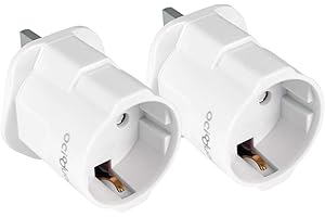 OcioDual 2x adapter wtyczki brytyjskiej, adapter wtyczki brytyjskiej do europejskiej, wtyczka typu G, adapter wtyczki brytyjskiej do UE, z Anglii z blokadą bezpieczeństwa dla dzieci, biały