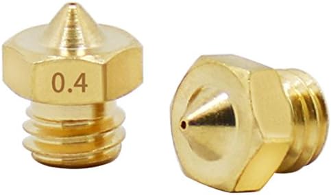 Qipang 4PCS M6 3D Printer 0.2mm 0.3mm 0.4mm 0.5mm Extruder Brass Nozzle Print Head for E3D V5 V6(1.75mm Length)