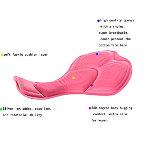 4ucycling Damen Bicycle Sitzpolster Radlerhose Reflektierenden Elementen Radbekleidung - 5