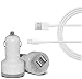 Produktbild USB-Autoladegerät für Samsung Galaxy S8 Plus, Kugelladegerät mit zwei USB-Buchsen und USB-Kabel vom Typ C, Synchronisieren & Aufladen, Reiseadapter-Ladegerät, 2in1 Set, geeignet für Samsung Galaxy S8 Plus und andere Geräte, die Typ C unterstützen