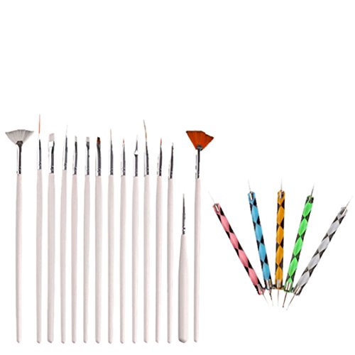 Preisvergleich Produktbild Tonsee Mode 20pcs Nagelbürste bail art design Malerei Punktierung Detaillierung Stiftbürsten bündeln Werkzeugkasten gesetzte Nagel Styling Tools