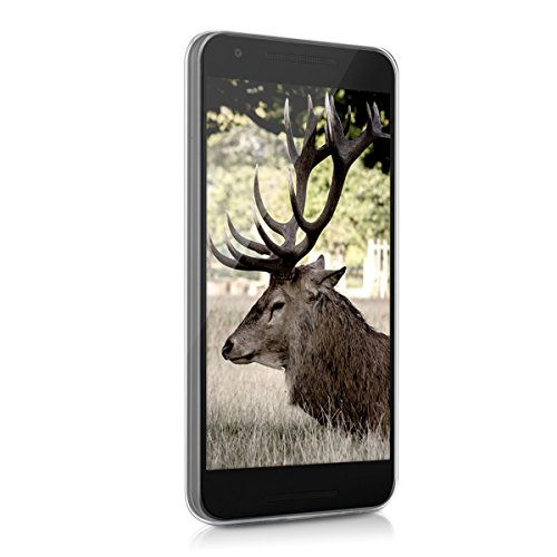 kwmobile Funda para LG Google Nexus 5X - Case para m  vil en TPU silicona - Cover trasero Dise  o Alce - ciervo en negro blanco