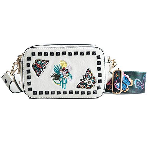 VogueZone009 Femme Mode Clouté PU Cuir des Sacs Sacs à bandoulière,CCAFBO182425,Blanc