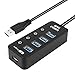 Produktbild USB 3.0 Hub, HEISIAN 4 Port USB mit Ein Aus Schaltern, Ultra Slim Extra Leicht 60cm USB Kabel 4 Port Hub Verteiler Datenübertragung Power mit 4 Schalter 5Gbps Data Transfer Ports Splitter with On/Off Switches für Apple MacBook, MacBook Air, MacBook Pro, Mac Mini, iMac, MacPro, Windows Laptops und Ultrabooks kompatiblen Geräten (Schwarz)