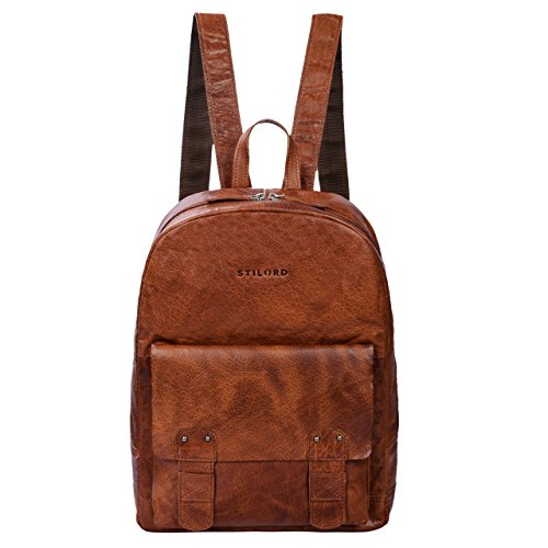 STILORD 'Thore' Zaino di lusso in pelle con scomparto per computer portatile da 17 pollici Donna Zaino da lavoro Uomo Daypack vintage Vera pelle, Colore:carbon - grigio