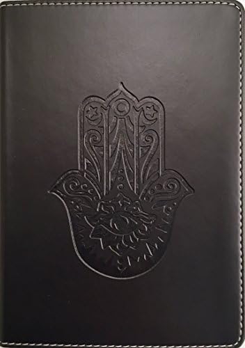 Small Lined Writing Journal Firenze Black with Debossed Hamsa