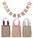 Produktbild KEFAN 3er Pack Osterhasen Taschen und Ostern Banner Osterhase Körbe Jute Sackleinen Hase Ohr Tote Bags