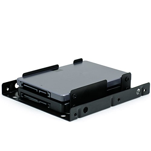 CSL – 2,5″ Dual Einbaurahmen 2x HDDs oder SSDs | 3,5″ auf 2,5″ | kompatibel für bis zu 2 Festplatten in 2,5″ (6,4cm) Größe | inkl. Montagezubehör - 3