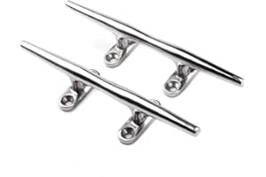 GENERIC JT-HLM Lot de 2 taquets de bateau en acier inoxydable 316, taquet marin, taquet de bateau de 20,3 cm pour kayak, bateau de pêche