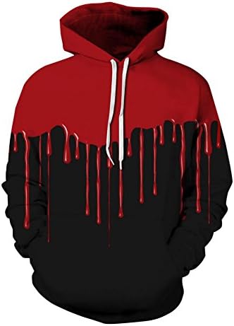 YYHSO Men's Drawstring Sports Hoodie Color Gradient Realistic 3D Printed Unisex Sweatshirts Long Sleeves with Big Pocket For Teenage Halloween Costumes (Multiple Colours And Size), style 1, s/m
