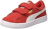  PUMA Suede 2 Straps PS, Zapatillas Unisex Niños, High Risk Red White, 28 EU