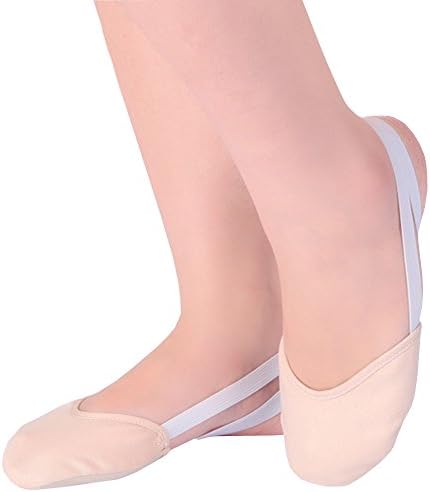 Aiyuda Canvas Half Soles Pointe Ballet Flats Dance Shoes For Women Girls (XL (40-41 EU/6.5-7 UK), Tan)