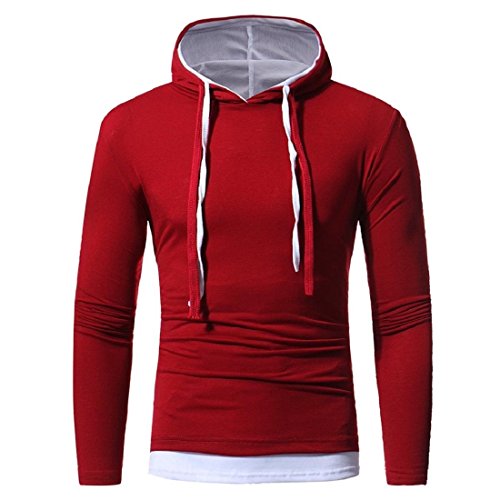 Preisvergleich Produktbild PAOLIAN Herren Herbst Winter Mantel Outwear Langarm Kapuzenpulli Kapuzenpullover Männer Freizeit Hoodie Kapuzen Sweatshirt Pullover Tops (S, Wein rot)