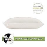 LILYSILK 100 Pure Mulberry Silk Pillowcase Cover for Hair with Cotton Underside Charmeuse Hypoallergenic 1pc White Standard 50x75 cm 19 Momme 30-day Gurantee Bag Package