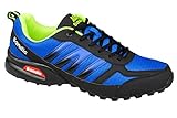 Turnschuhe GIBRA® Herren Sportschuhe Übergröße, sehr leicht und bequem, blau/schwarz/neongrün, Gr. 48