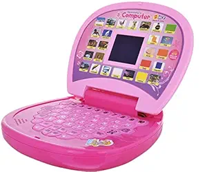 BAIYIN Educational Computer ABC and 123 Learning Kids Laptop with LED Display and Music (Pink)