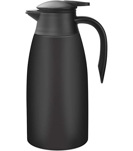 Termo De Café Belle Vous 1,2 Litros Gris - Tetera Térmica De Acero Inoxidable, Doble Pared, Mantiene Frío Y Calor, Dispensador Con Interruptor