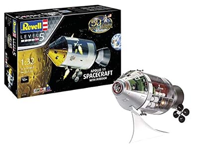 Revell Maquette Coffret Cadeau 50 Ans Apollo 11 Columbia Spacecraft avec intérieur 03703, 3703, Blanc
