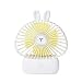 Produktbild ELECTION USB Ventilator Tragbarer Kleiner Lüfter Niedlicher Fan der Beckham-Pilzkatze Kopfhörer Design Wearable Necklance-Lüftermit Led Doppeltem Windkopf(Weißes Kaninchen)