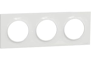 Schneider Electric - Odace Styl, plaque Blanc 3 postes horizontaux ou verticaux entraxe 71mm - S520706