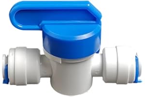PAROAD Ventile Wasserhähne, Inline-Hahn/Absperrventil/Wasser-Ventil, für Kühlschrankschlauch/Gefrierschrank/Umkehrosmose-Wasserfilter/Wasserrohr (1/4 Zoll(6,35 mm))