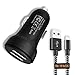 Produktbild SGIN Auto Ladegerät, 2-Port 24W 5V/4.8A USB Auto Adapter KFZ Ladegerät mit 1m/3ft Kabel für iPhone X XR XS Max 8 Plus, 7 Plus, 6S Plus, 6Plus, iPad Pro Air Mini (Schwarz&Blau)