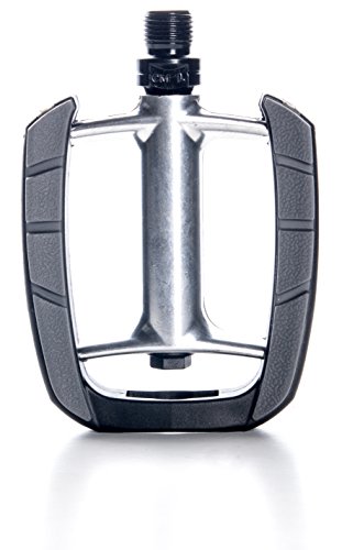 AARON City Fahrradpedale mit hochwertiger Lagerung, Trekking Pedale und elegante / klassische City-Bike Fahrrad, Silber / Schwarz - 2