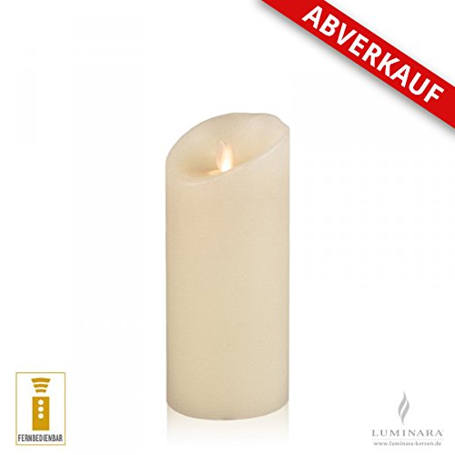 Preisvergleich Produktbild Luminara LED Kerze Echtwachs 8x17 cm elfenbein fernbedienbar Struktur