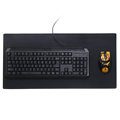 Stanaway® große Spiel-Mausunterlage, rutschfeste Gummibasis mit Anti-fray schroffes Nähen Mousepad（Schwarz） - 2