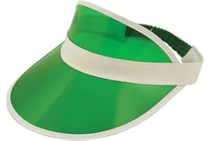 IBEX MART Unisex 80s Style Neon Sun Visor Hat Green Golf Cap Golfer Headband Neon Tennis Stag Poker Party Hat