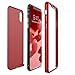 Produktbild Yokata iPhone X Hülle + iPhone X Panzerglas, Hardcase Schutzhülle 2 in 1 Handyhülle Ultra Dünn Slim 360 Grad Full Body Schutz 2 Teilig Styliche Handytasche Clear Elegant Backcover Anti-Rutsch Kratzfest Hart PC Skin Bumper Handy Tasche Schale Etui für Huawei Apple iPhone X / iPhone 10 5.8 Zoll 2017 Case Cover - Glücklich Rot