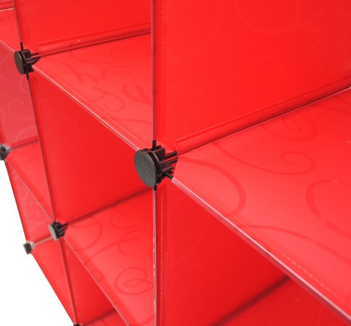 Büro Flur Regal Schrank Steckregal Wandregal Sideboard in Rot - 3