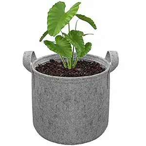 HIPPO Non Woven Fabric Grow Bag, Grey, 12 Inch X 14 Inch, 10 Pieces