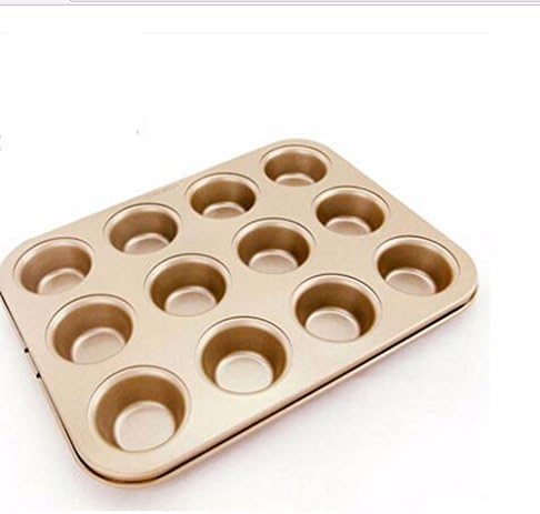 Champagne gold mini 12 even the little cupcake cups non stick bread baking mold