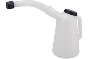 Draper 1L Measuring Jug | Flexible Spout | Metric and US Imperial Graduations | Compatible With Fuels and Most Acids | 43963, Blue