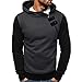 Produktbild URSING Herren Slim Fit Halfzip Jacke Kapuze Hoodie Sweatshirt Kapuzenpullover Herbst Übergangsjacke Trainingsjacke Freizeit Pullover Langarmshirt Bluseshirt Kapuzenjacke Streetwear (Dunkelgrau,XL)