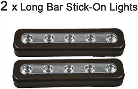 Stick on LED Lights-display cabinets-closets-under stair-bedroom-car boot-push motorhome holidays accessories parts led CARAVAN camping-new 2 black