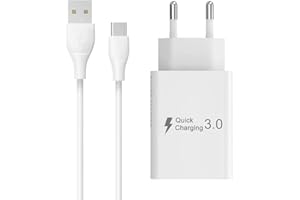 BERLS Cargador Carga Rapida Tipo C Compatible con Samsung S25 Xiaomi Redmi 14C 14R 13C Poco M7 M6 Pro X6 C75 A13 Note 14 12 13 14T 11T 10T Turbo, Cargadors Rapido Universal Movil QC 3,0 con USB-C Cable