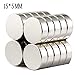 Produktbild MiCRON 20 Stück Stark Neodym Magnete 15mm x 5mm mit bis zu 2.4 Kilo Haftstärke für Kühlschrank, Büro, Glas-Magnetboards, Magnettafel, Whiteboard