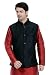 Vastramay Black Cotton Silk Solid,Woven Men