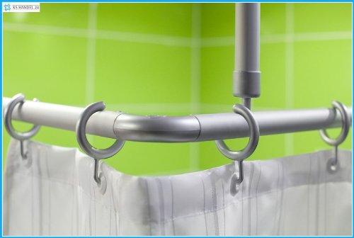 2er ALU WINKELSTANGE BARRIEREFREI 120×120 EXTRA LANG SILBER MATT DUSCHVORHANG STANGE! PROBLEMLOSES DURCHSCHIEBEN DES DUSCHVORHANGS OHNE HINDERNIS! - 5