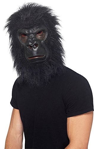 Smiffys, Herren Gorilla Maske, One Size, Schwarz, 24238