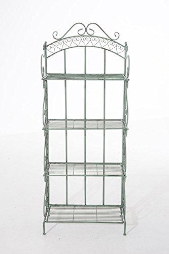 CLP Metall-Standregal ANTJE, Landhaus-Stil, Pulverbeschichtung, ca. 150 x 60 x 30 cm, 4 Böden antik-grün - 2
