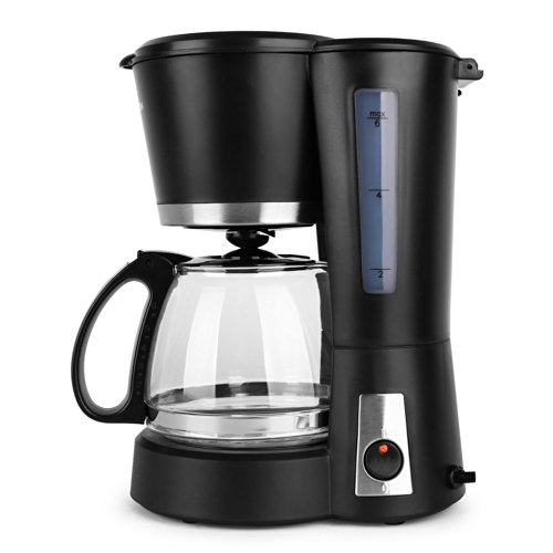 Klarstein Minibarista • Kaffeemaschine • Filterkaffeemaschine • 550 Watt • Warmhalteplatte • 0,6 Liter Glaskanne • bis zu 6 Tassen • Permanentfilter • Wasserstandsanzeige • Portionierlöffel • schwarz - 4