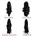 22" PONYTAIL Clip in Hair Extensions FALLING CURLS Black #1b REVERSIBLE Claw Clip