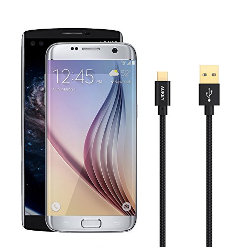 AUKEY Micro USB Ladekabel Nylon 1m*3 USB Kabel für Micro USB Geräte wie Akkus / Smartphone HUAWEI / Samsung / Sony Schwarz - 3