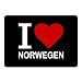Produktbild Mousepad Classic I Love Norwegen schwarz