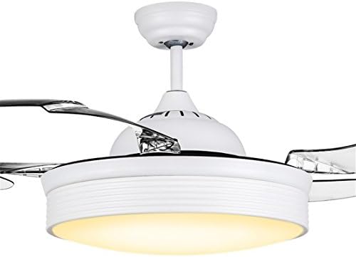MMYNL Modern Minimalist Invisible Ceiling Fan Lamp Fans for Living Room Restaurant Bedroom Home Use LED White Fan Lamp,36 Inch,white light-wall control